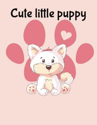 Cute little puppy: Large Blank Drawing Sketchbook for Girls
