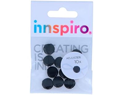 Butée ajusteur noir silicone pour cordon élastique 1 cm. 10u.