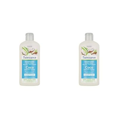 Natessance - Shampooing extra-doux - brillance - Coco & Kératine végétale - usage fréquent, Multicolor, 250 ml (Lot de 2)