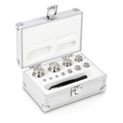 Jeu de poids KERN® F2 1 g - 200 g, dans un coffret en aluminium, acier inoxydable finement tourné
