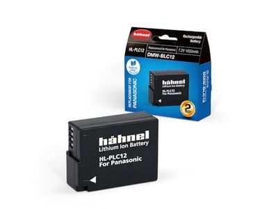 Hahnel HL PLC12 Batteria Litio-Ion per Panasonic con Capacità 1000 mAh, 7.2V, 7.2 Wh, Sostitutiva della Batteria DMW-BLC12, Nero/Antracite
