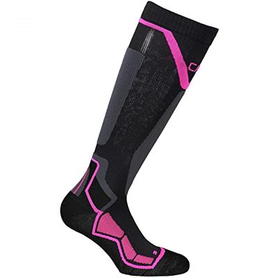 CMP Ski Sock Thermocool, Adult, Unisex, Nero-Pink Fluo, 43/45