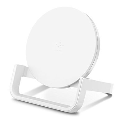 Belkin Boost Up draadloze oplaadstandaard 10 W, snelle Qi draadloze oplader voor iPhone XS, XS Max, XR, X, 8, 8 Plus, Samsung S9, S9+ en meer (inclusief AC-adapter), wit