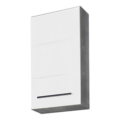trendteam smart living Armoire de Toilette avec Espace de Rangement, Matériau en Bois, Blanc Brillant, 32 x 61 x 78 cm