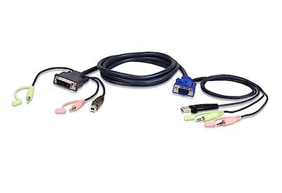 ATEN 2L-7DX3U | kabel KVM VGA do DVI | 3m