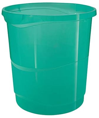 Esselte - Corbeille à Papier en Plastique, 14 L, Détritus & Recyclage, Maison / Bureau, Motif Texturé, Gamme Colour'Breeze, Vert, 626290