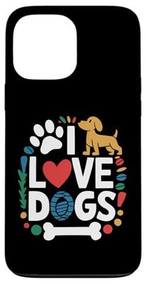 I Love Dogs Heart Paw Print Case for iPhone 13 Pro Max