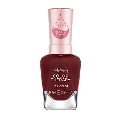 Sally Hansen Colour Therapy Nail Polish, 376 Pause And Reset, Strengthen and Nourish Nails, Infused with Biotin and Argan Oil, 3-in-1 Formula, High-Shine Finish, Salon Quality Results, 14.7ml