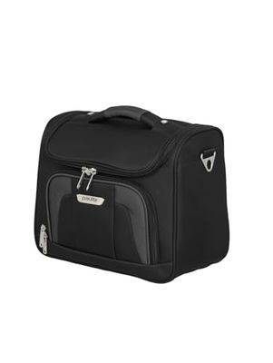 Paklite Neceser de mão com função de encaixe, série de bagagem orlando: mala de beleza clássica para bagagem macia com design temporal, 19 litros, 0,9 kg, Preto e branco, Necesser de viagem