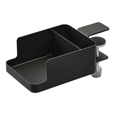 YAMAZAKI 1639 TOWER Tableside Smartphone & Cup Holder, black, Steel, 9 x 16.5 x 8.2~11 cm