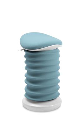 TOPSTAR Sitness Tabouret Dynamique certifié 4D AGR Blanc Papyrus Bleu – Tabouret de Bureau Ergonomique – Hauteur réglable – Renforce Le Dos – Soulage Les disques intervertébraux