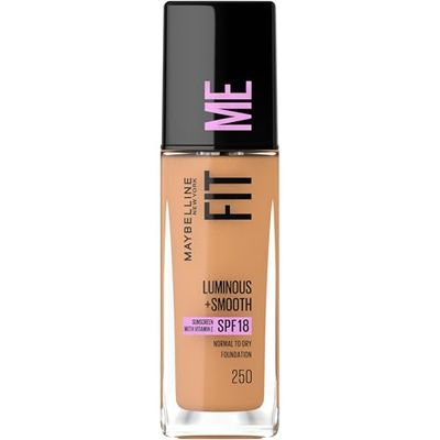 Maybelline New York, flytande foundation, Fit Me Luminous + Smooth Foundation, nyans: Sun Beige 250