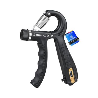 GRIFEMA GA5003 handgrepp 5-60 kg justerbar handtränare med räknefunktion, för greppträning, svart