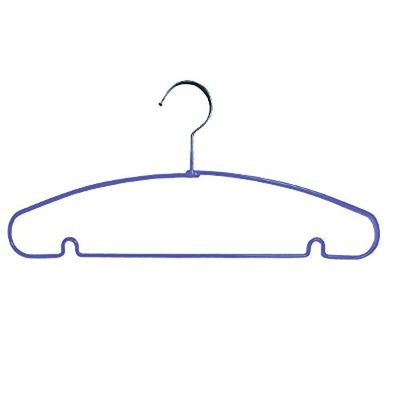 MSV - Lot de 10 Cintres en Acier Plastifié - Grande Solidité et Capacité de Charge, Côtés Courbés, Ne se Déforment Pas - Tous Types de Vêtements - Violet
