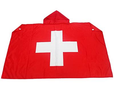 AZ FLAG Bandera de Suiza 150 x 90 cm, Capa Bandera Suiza 100% poliéster con mangas integradas, Body Flag suizo