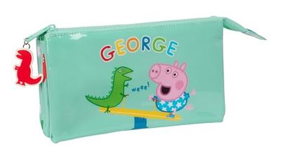 Safta George Pennenetui voor kinderen, ideaal voor schoolleeftijd, comfortabel en veelzijdig, kwaliteit en duurzaamheid, 22 x 3 x 12 cm, mintgroen, Mint Groen, Standaard, casual
