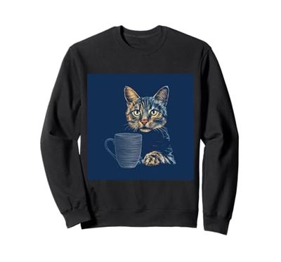 Bel gatto con tazza di caffè Felpa