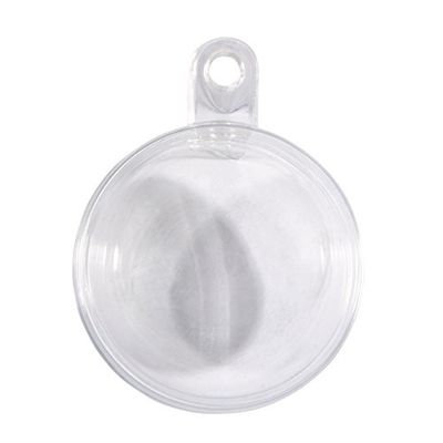 Rayher 39473800 plastkulor, delbara, 4 cm ø, set om 8 stycken, plastkulor för fyllning, transparent, akrylkulor med upphängningsögla, genomskinliga dekorativa kulor, julgranskulor, tvådelade