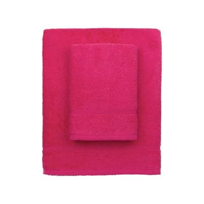zer0bed, Asciugamani Bagno Fuxia, Set 2 Asciugamani Bagno, Asciugamano Viso, Asciugamano Bidet, Tinta Unita, Bianco, 100% cotone, Set 2 pezzi