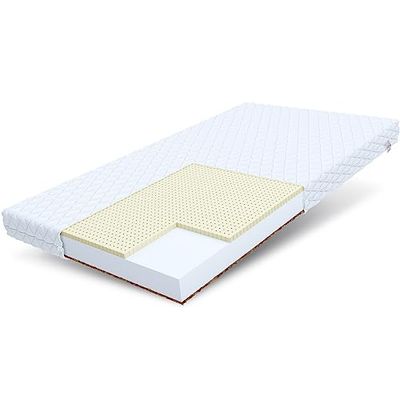 FDM PIKOLO materac piankowy 60 x 120 cm, materac dziecięcy, stopień twardości H2/H4 (średnio miękki/twardy), wysokość 11 cm, lateks kokosowy, bardzo elastyczna pianka HR, dwustronna, zdejmowana, nadaje się do prania