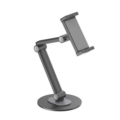 PureMounts® Tabletstandaard, 4,7" tot 12,9" tablets, 360° draaibaar, tot 1 kg draagkracht, siliconen pad, zwart