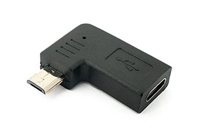System-S Adaptateur USB 3.1 Type C Femelle vers 2.0 Micro B mâle coudé Noir