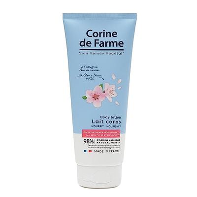 Corine de Farme - Närande kroppsmjölk med körsbärsblomsextrakt - återfuktar, ger näring, lugnar - alla hudtyper - 98% ingredienser av naturligt ursprung - fransk tillverkning - 200 ml