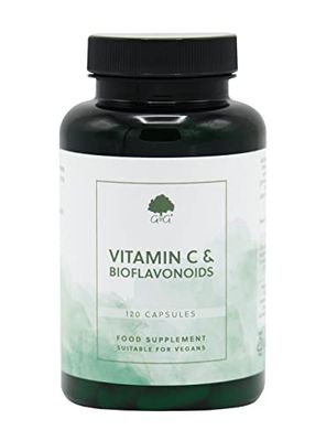 Vitamin C & Bioflavonoids Capsules | 750mg Vitamin C per Capsule | 120 Vegan Capsules | G&G Vitamins