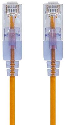 Monoprice - Cabo de conexão Ethernet SlimRun Cat6A 116322 - cabo de cobre puro RJ45 UTP sem ganchos 10G 30AWG 3 pés amarelo pacote de 10