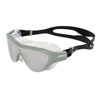 Arena Unisex The One Mirror zwemmasker, zilver-jade-zwart