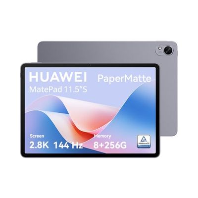 HUAWEI MatePad PaperMatte Tablet, 11,5 inch, S-versie, 8 GB + 256 GB, 2,8 K FullView oogvriendelijk display, eenvoudige opname en controle, krachtige 8800 mAh batterij, wifi/Bluetooth, grijs