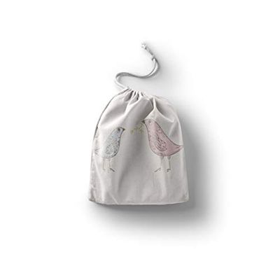 Bonamaison Impreso Algodón Bolsas con Cordón, Bolsa con Cordel para el Hogar y el Almacenamiento de Verduras, Bolso de Compras, Plegable, Ecologica, Reutilizables, Tamaño: 40x50 Cm