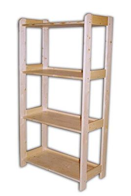 Kares Étagère en Bois Massif avec 4 tablettes