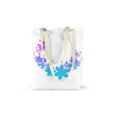 Bonamaison Printed Tote Bag, Reusable Grocery Bag, Shopping Bag, Machine Washable, Foldable, Canvas Cloth Bag with Handles, 48x55 cm