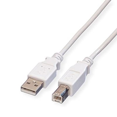 VALUE USB 2.0 kabel, type A-B, wit, 0,8 m