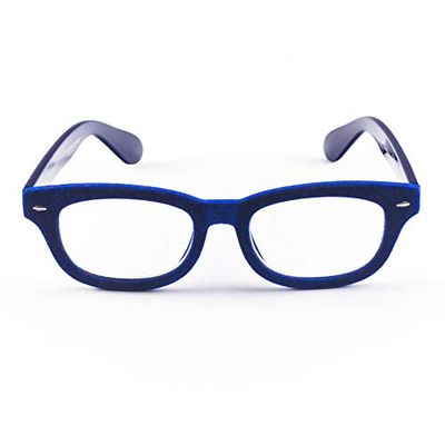 Contacta, Velvet, Occhiali da Lettura per Donna, Montatura con Effetto Velluto e Aste Lucide, Occhiali di Tendenza, Colore Blu, Diottrie +3,00, Confezione con Astuccio Portaocchiali, 30g