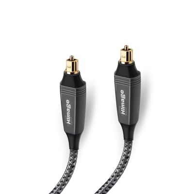 HImage Toslink-kabel (mannelijk), 24K vergulde stekkers, bekleed met stof, hoge audiokwaliteit, aluminium behuizing, 1,5 m lengte