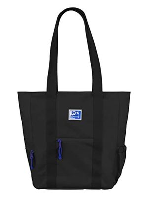 Oxford B-Trend 15" Padded Laptop Tote Shoulder Bag, Black/White, 34x31x12cm, quilting