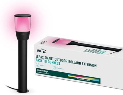 WiZ Elpas Utomhus Piedestal förlängning (WiZ Color), Svart - Smart LED belysning (WiFi och Bluetooth), 12V, 2700-6500 Kelvin, Dimbar i kallvitt till varmvitt, IP65