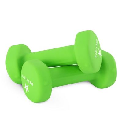 Yes4All Hantlar i neopren med halkfritt grepp, 1,4 kg, bra för total kroppsträning; total vikt: 2,7 kg (set om 2)
