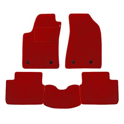 Set Tappetini realizzato per MITSUBISHI OUTLANDER 7 posti anno dal 2007 al 2012 in Moquette lavabile Made in Italy col ROSSO