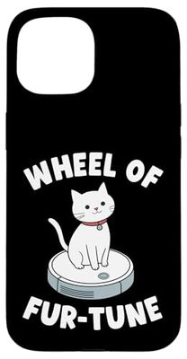 Wheel Of Fur-Tune Robot Vacuum Cleaner Funny Cat Case for iPhone 15