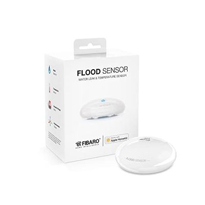 Detector de inundación - Inalámbrico/Bluetooth - Compatible con Apple HomeKit - Antena interna - Contacto NC para Sistema de Alarma - DC12V o 1 pila CR123A 3.0 V