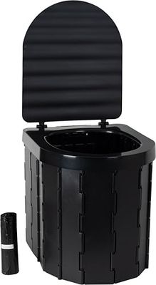 C.A.O. - Opvouwbaar toilet 5 liter van ABS - kleur zwart - lengte 33 cm - breedte 28 cm - hoogte 30 cm
