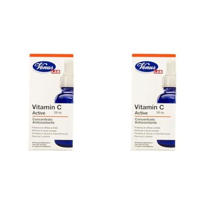 Venus Lab Vitamin C Active, Concentrato Antiossidante, 30ml (Confezione da 2)