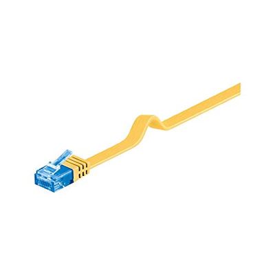 Goobay 96329 CAT 6 A U/UTP Câble de Liaison Plat, Jaune, 3m Longueur