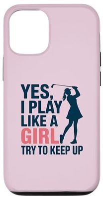 Io gioco come una ragazza femmina golfista Silhouette Custodia per iPhone 12/12 Pro