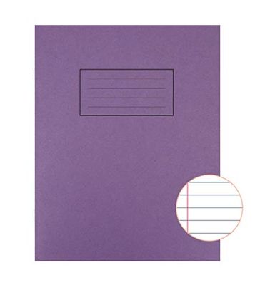 Silvine School Oefenboek bekleed met marge - 48 pagina's 203x165mm [Pack van 10] paars