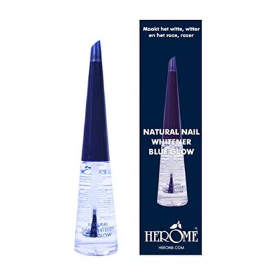 Herome Blanchisseur Pour Ongles Blue Glow - Vernis à Ongles - Camoufle le Jaunissement et Donne une Brillance Magnifique Dans une Minute (Natural Nail Whitener Blue Glow) - 10ml.