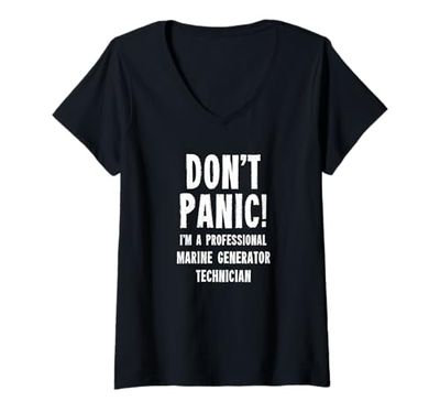Womens Marine Generator Technician V-Neck T-Shirt